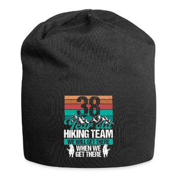 38 Birthday Sloth Hiking Mountains 38 Year Old - Jersey-Beanie - Schwarz - Vorne