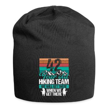 42 Birthday Sloth Hiking Mountains 42 Year Old - Jersey-Beanie - Schwarz - Vorne