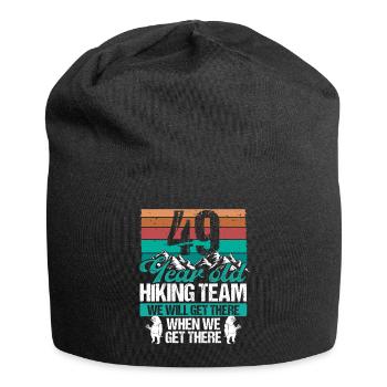 49 Birthday Sloth Hiking Mountains 49 Year Old - Jersey-Beanie - Schwarz - Vorne