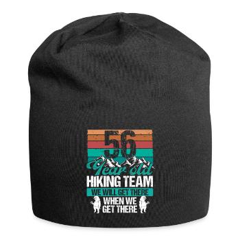 56 Birthday Sloth Hiking Mountains 56 Year Old - Jersey-Beanie - Schwarz - Vorne