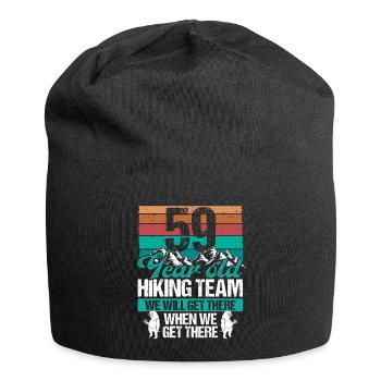 59 Birthday Sloth Hiking Mountains 59 Year Old - Jersey-Beanie - Schwarz - Vorne