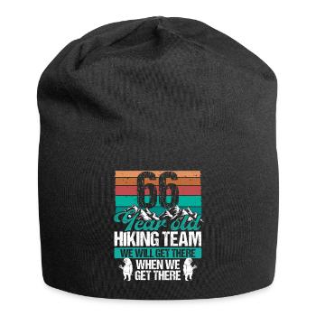 66 Birthday Sloth Hiking Mountains 66 Year Old - Jersey-Beanie - Schwarz - Vorne
