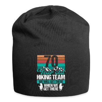 70 Birthday Sloth Hiking Mountains 70 Year Old - Jersey-Beanie - Schwarz - Vorne