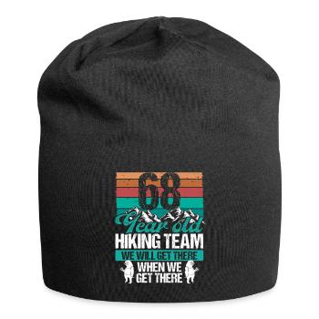 68 Birthday Sloth Hiking Mountains 68 Year Old - Jersey-Beanie - Schwarz - Vorne