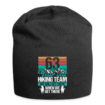 63 Birthday Sloth Hiking Mountains 63 Year Old - Jersey-Beanie - Schwarz - Vorne