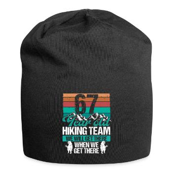 67 Birthday Sloth Hiking Mountains 67 Year Old - Jersey-Beanie - Schwarz - Vorne