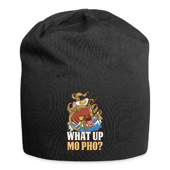 What Up Pho Pho Geschenk - Jersey-Beanie - Schwarz - Vorne