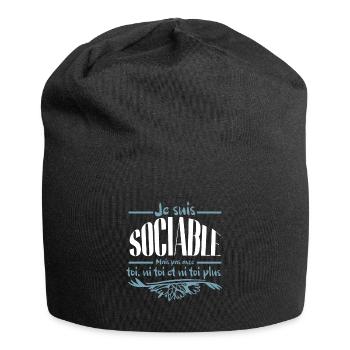 Je suis sociable mais pas avec toi - Bonnet en jersey - noir - Devant