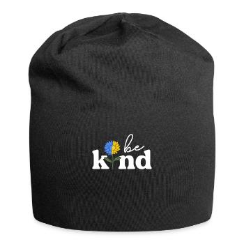 Be Kind Yellow Blue Sunflower World Down Syndrome - Jersey Beanie - black - Front