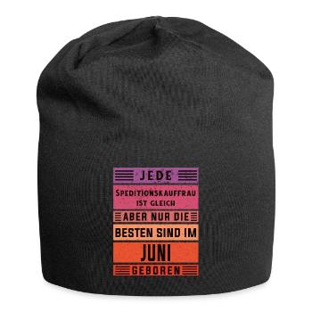 Spediteur Geburtstag Juni geboren - Jersey-Beanie - Schwarz - Vorne
