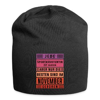 Co-Trainer Geburtstag November geboren - Jersey-Beanie - Schwarz - Vorne