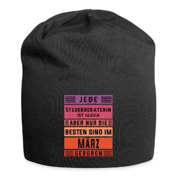Buchhalter Geburtstag März geboren Steuerberaterin - Jersey-Beanie - Schwarz - Vorne
