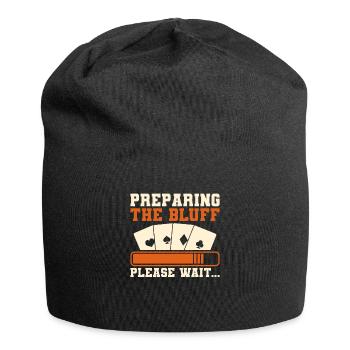 Preparing The Bluff Please Wait Casino Poker Cards - Jersey-Beanie - Schwarz - Vorne