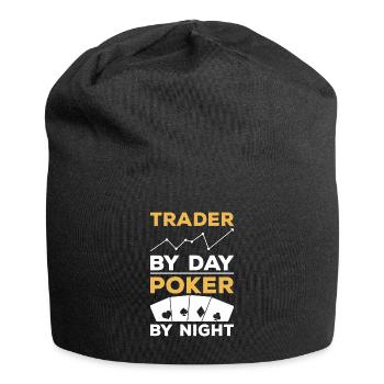 Trader By Day Poker By Night Casino Cards - Jersey Beanie - black - Front