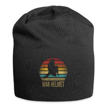 Plumed War Helmet Rome Sparta Retro Sunset - Jersey Beanie - black - Front