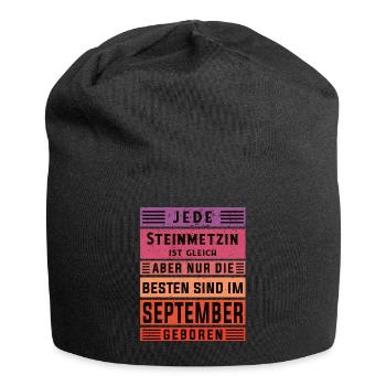 Handwerker Geburtstag September geboren - Jersey-Beanie - Schwarz - Vorne