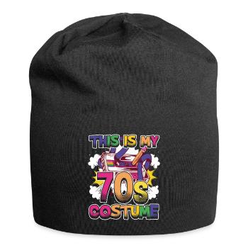 This is my 70s costume retro vintage hippy - Jersey Beanie - black - Front