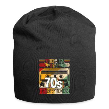 This is my 70s costume retro vintage hippy - Jersey Beanie - black - Front