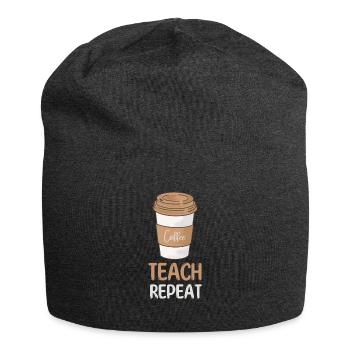 Coffee Teach Repeat Teacher Appreciation - Jersey Beanie - charcoal grey - Front