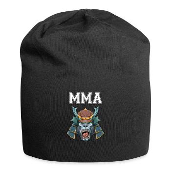 MMA Gorilla Samurai Kopf - Jersey-Beanie - Schwarz - Vorne