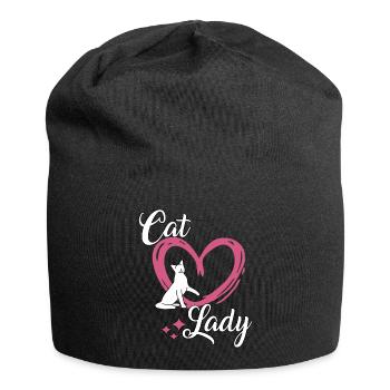Chat Lady Cats Cadeau Chats Fan - Bonnet en jersey - noir - Devant