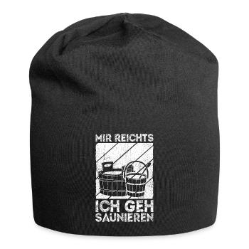 Saunameister - Geschenk Sauna Spruch Saunieren - Jersey-Beanie - Schwarz - Vorne
