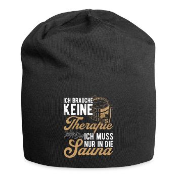 Sauna Wellness Saunagänger Finnische Sauna Spruch - Jersey-Beanie - Schwarz - Vorne
