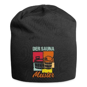 Sauna Wellness Saunagänger Finnische Sauna Spruch - Jersey-Beanie - Schwarz - Vorne