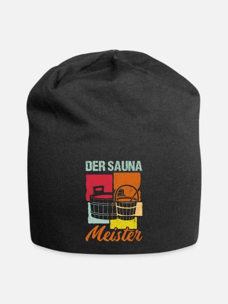 Sauna Wellness Saunagänger Finnische Sauna Spruch - Jersey-Beanie - Schwarz