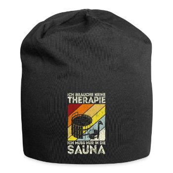 Sauna Wellness Saunagänger Finnische Sauna Spruch - Jersey-Beanie - Schwarz - Vorne