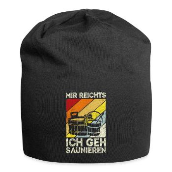 Sauna Wellness Saunagänger Finnische Sauna Spruch - Jersey-Beanie - Schwarz - Vorne