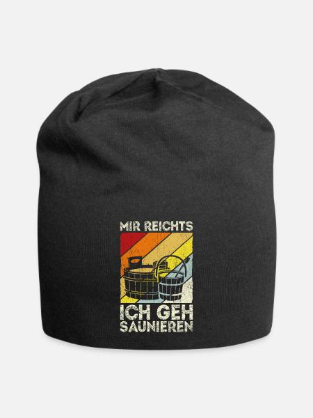Sauna Wellness Saunagänger Finnische Sauna Spruch - Jersey-Beanie - Schwarz