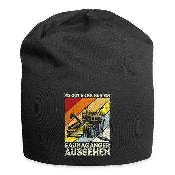Sauna Wellness Saunagänger Finnische Sauna Spruch - Jersey-Beanie - Schwarz - Vorne