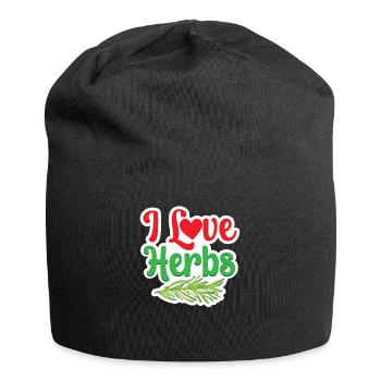 J’adore les herbes herbes herbes aromatiques jardin d’herbes aromatiques - Bonnet en jersey - noir - Devant