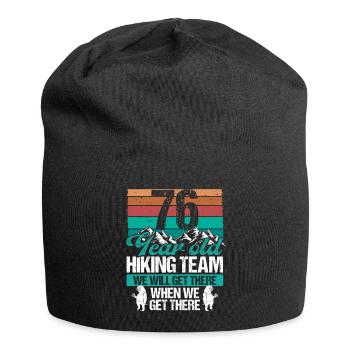76 Birthday Sloth Hiking Mountains 76 Year Old - Jersey-Beanie - Schwarz - Vorne