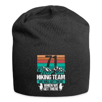 71 Birthday Sloth Hiking Mountains 71 Year Old - Jersey-Beanie - Schwarz - Vorne