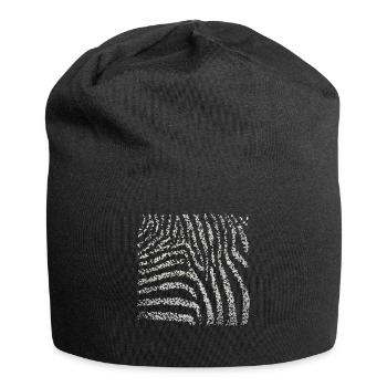 Zebra Zebrastreifen Muster Kostümersatz Karneval - Jersey-Beanie - Schwarz - Vorne