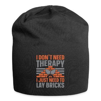 Ich brauche keine Therapie, ich muss nur Ziegel ve - Jersey-Beanie - Schwarz - Vorne