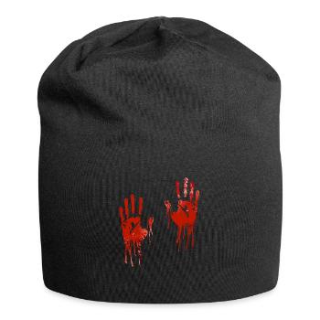 Halloween blutige Hände - Jersey-Beanie - Schwarz - Vorne