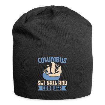 Columbus sets sail and ships conquer Columbus - Jersey Beanie - black - Front