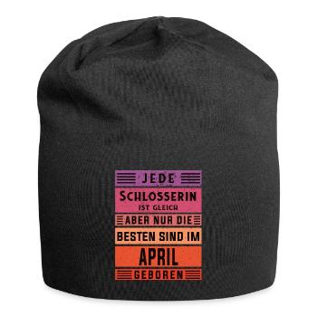 Kfz-Mechaniker Geburtstag April geboren - Jersey-Beanie - Schwarz - Vorne