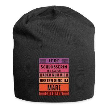Kfz-Mechaniker Geburtstag März geboren Schlosserin - Jersey-Beanie - Schwarz - Vorne