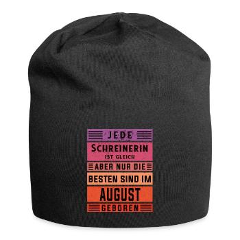 Zimmerer Geburtstag August geboren Schreinerin - Jersey-Beanie - Schwarz - Vorne