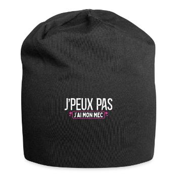 Femme Humour Couple Je Peux Pas J'ai Mon Mec - Bonnet en jersey - noir - Devant