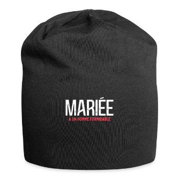 Tshirt Mariage Humour Couple Amoureux Femme - Bonnet en jersey - noir - Devant