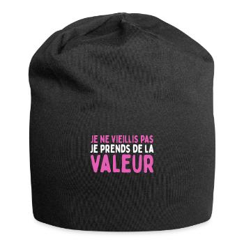 Humor I Don't Age I Gain Value - Jersey Beanie - black - Front