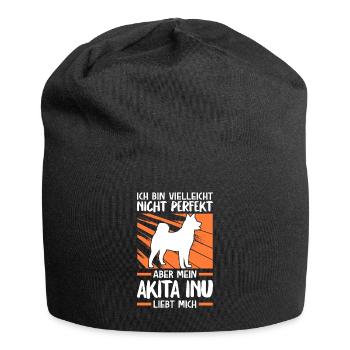Mein Akita Inu liebt mich japanischer Spitz - Jersey-Beanie - Schwarz - Vorne