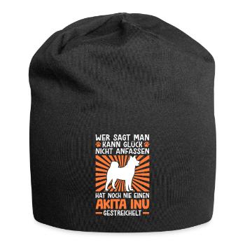 Akita Inu Glück anfassen japanischer Spitz - Jersey-Beanie - Schwarz - Vorne