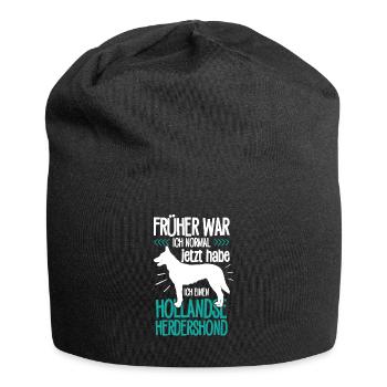 Hollandse Herdershond früher war ich normal - Jersey-Beanie - Schwarz - Vorne