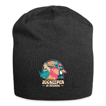 Zoowärterausbildung Zootier Wildtiere Tierpflege - Jersey-Beanie - Anthrazit - Vorne